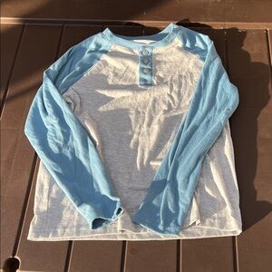 Cat & Jack Blue and Gray Long Sleeve Tee